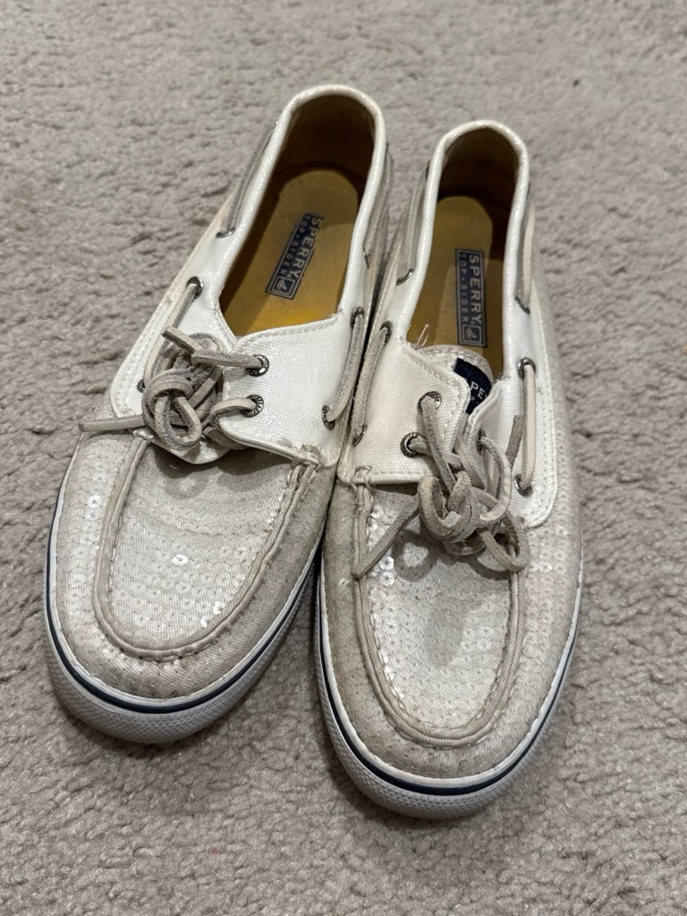 Sperry Women’s White Sequin Boat Shoes